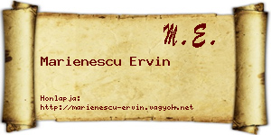 Marienescu Ervin névjegykártya